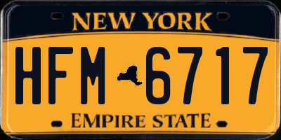 NY license plate HFM6717