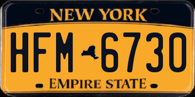 NY license plate HFM6730