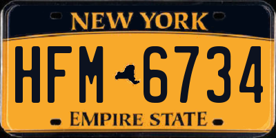 NY license plate HFM6734