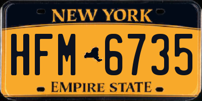 NY license plate HFM6735