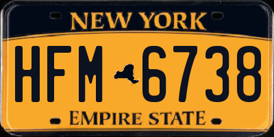 NY license plate HFM6738