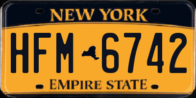 NY license plate HFM6742