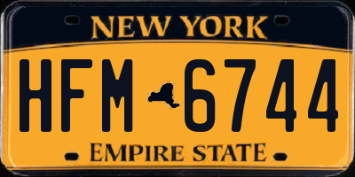 NY license plate HFM6744
