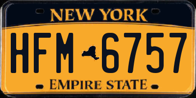 NY license plate HFM6757