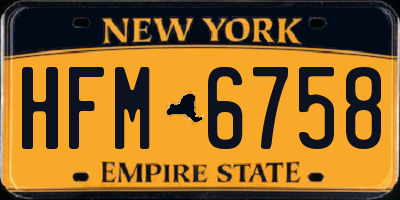 NY license plate HFM6758