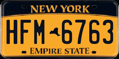 NY license plate HFM6763