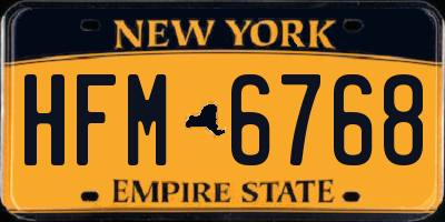 NY license plate HFM6768