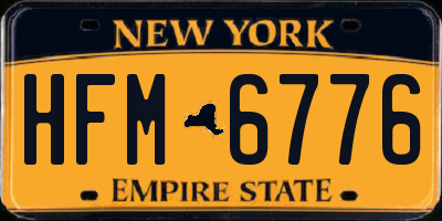 NY license plate HFM6776