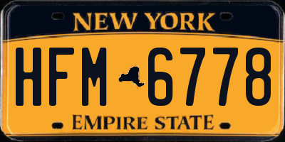 NY license plate HFM6778