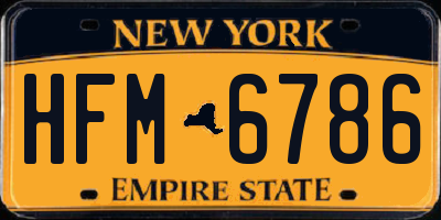 NY license plate HFM6786