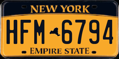 NY license plate HFM6794
