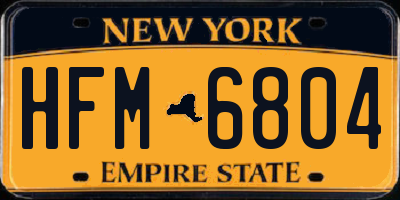NY license plate HFM6804