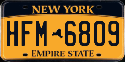 NY license plate HFM6809