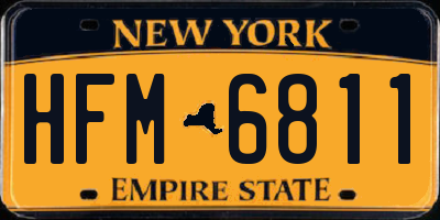 NY license plate HFM6811