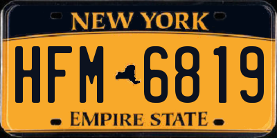 NY license plate HFM6819
