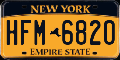 NY license plate HFM6820