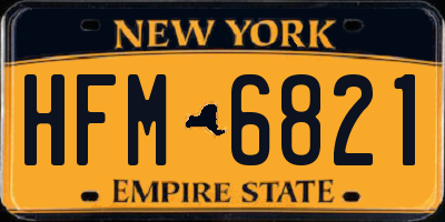 NY license plate HFM6821