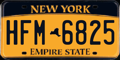 NY license plate HFM6825