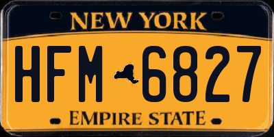 NY license plate HFM6827