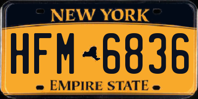 NY license plate HFM6836