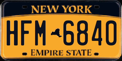 NY license plate HFM6840
