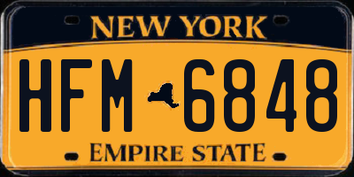 NY license plate HFM6848