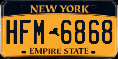 NY license plate HFM6868