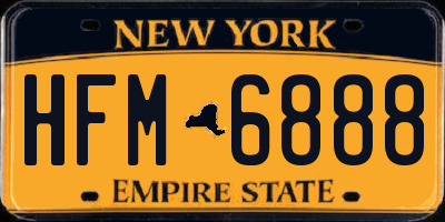 NY license plate HFM6888