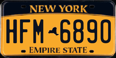 NY license plate HFM6890