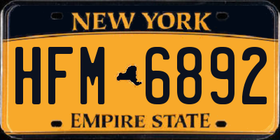 NY license plate HFM6892