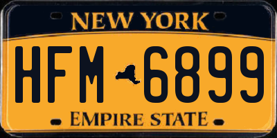 NY license plate HFM6899