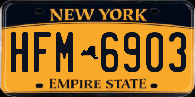 NY license plate HFM6903