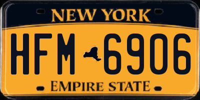 NY license plate HFM6906