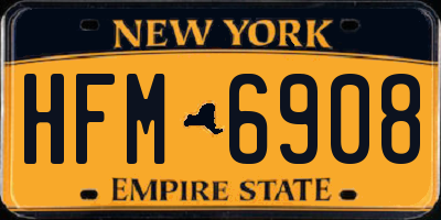 NY license plate HFM6908