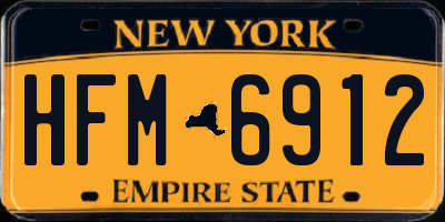 NY license plate HFM6912