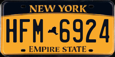 NY license plate HFM6924