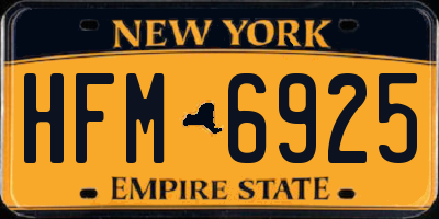 NY license plate HFM6925