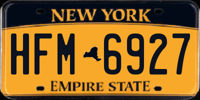 NY license plate HFM6927