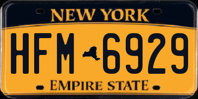 NY license plate HFM6929