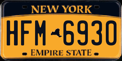 NY license plate HFM6930