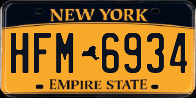 NY license plate HFM6934