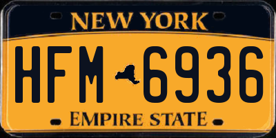 NY license plate HFM6936
