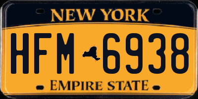 NY license plate HFM6938
