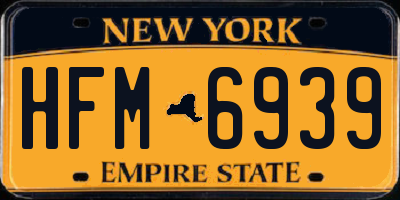 NY license plate HFM6939