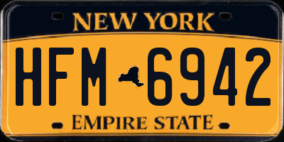 NY license plate HFM6942