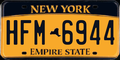 NY license plate HFM6944