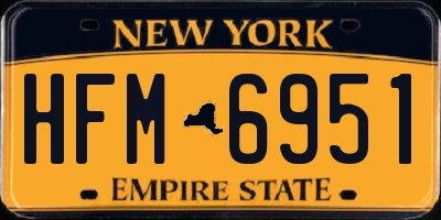 NY license plate HFM6951