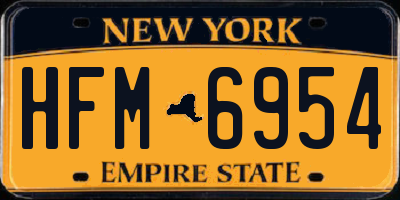 NY license plate HFM6954