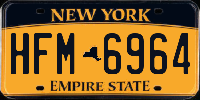NY license plate HFM6964