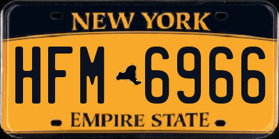 NY license plate HFM6966